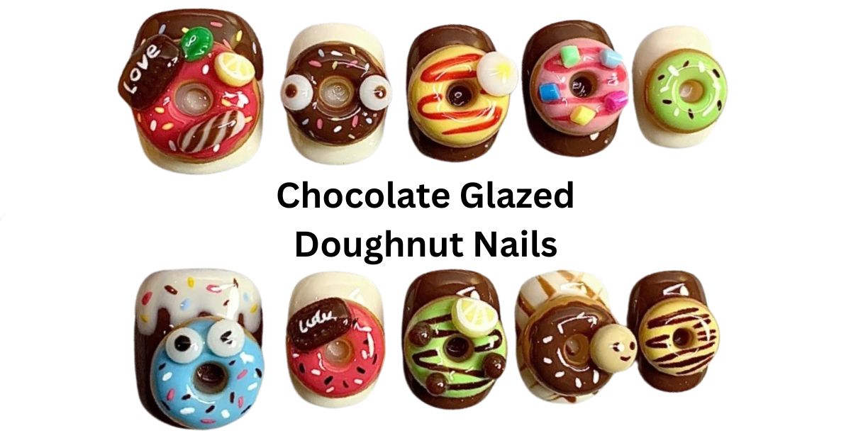 Chocolate Glazed Doughnut Nails