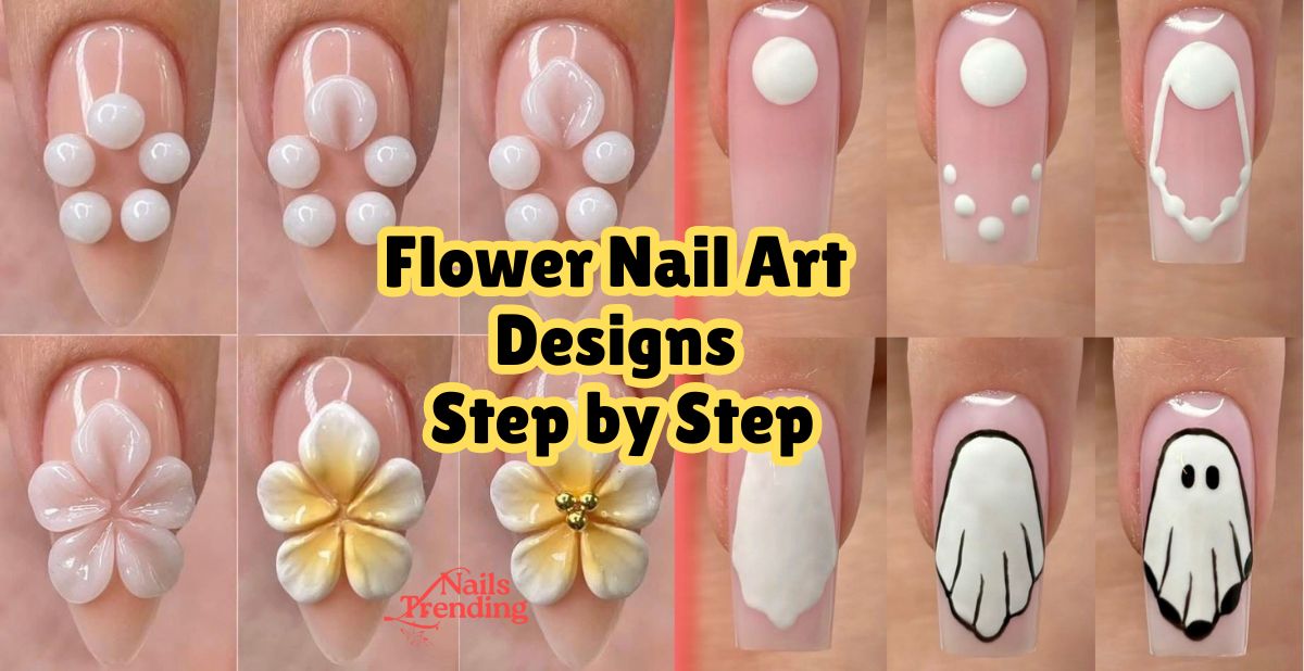Flower Nail Art Designs Step by Step