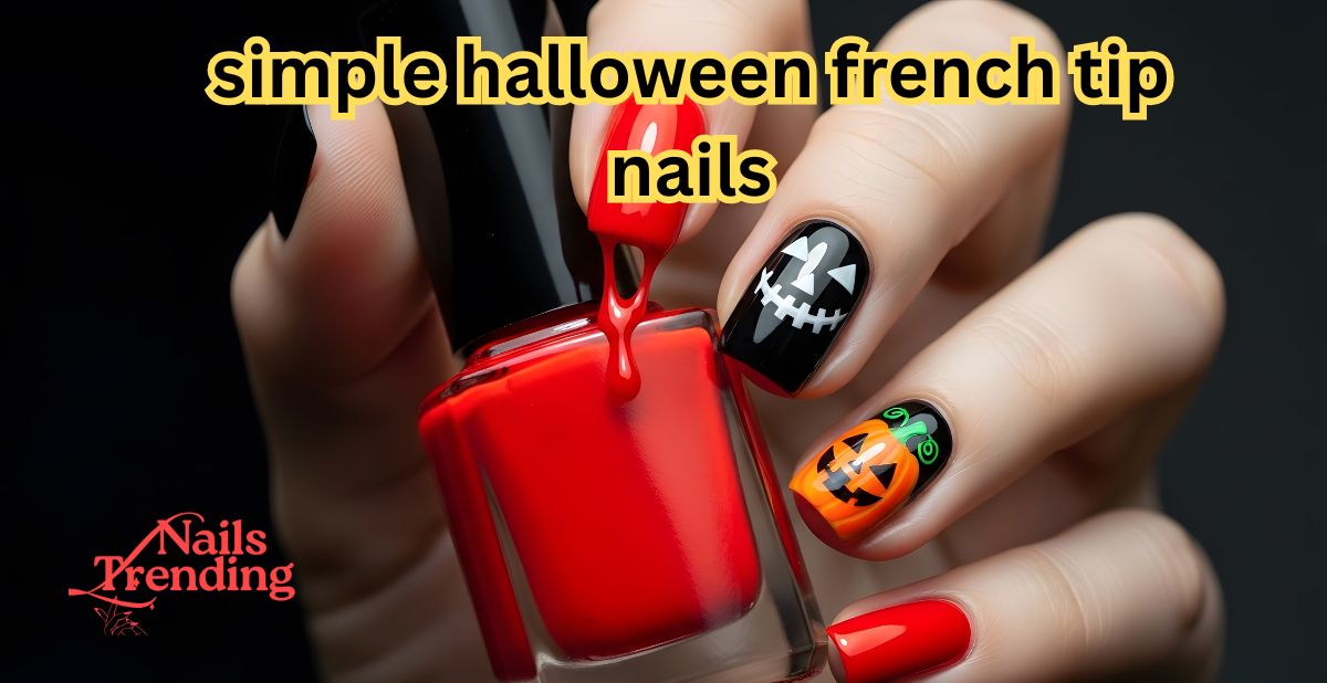 Simple Halloween French Tip Nails