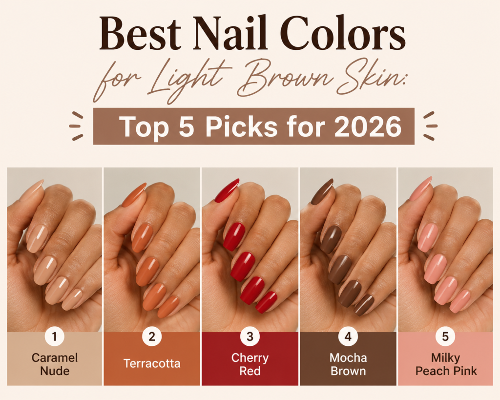 Best Nail Colors for Light Brown Skin